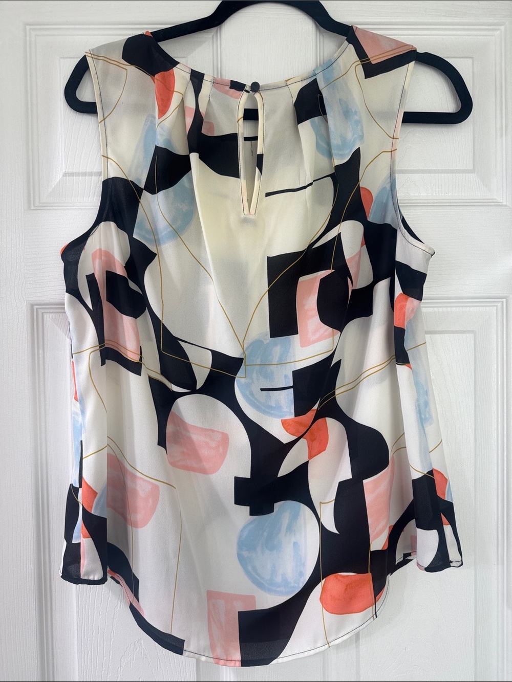 Worthington Abstract Sleeveless Camisole - Cream, Black, Pink & Blue - Picture 5 of 5